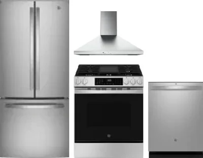 4 Piece Package Includes Refrigerator, Range, Hood And Dishwasher
