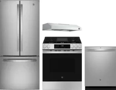 4 Piece Package Includes Refrigerator, Range, Hood And Dishwasher