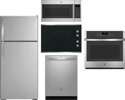 5 Piece Package Includes Refrigerator, Cooktop, Wall Oven, Microwave And Dishwasher