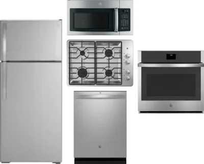 5 Piece Package Includes Refrigerator, Cooktop, Wall Oven, Microwave And Dishwasher