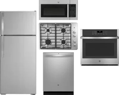 5 Piece Package Includes Refrigerator, Cooktop, Wall Oven, Microwave And Dishwasher