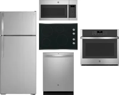 5 Piece Package Includes Refrigerator, Cooktop, Wall Oven, Microwave And Dishwasher