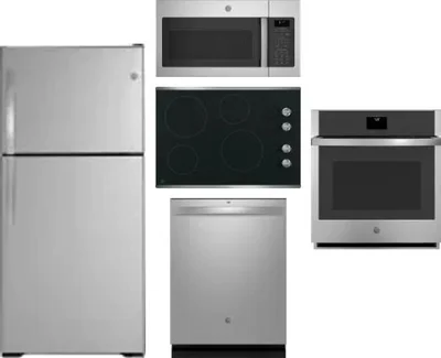 5 Piece Package Includes Refrigerator, Cooktop, Wall Oven, Microwave And Dishwasher