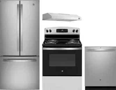 4 Piece Package Includes Refrigerator, Range, Hood And Dishwasher