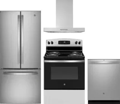 4 Piece Package Includes Refrigerator, Range, Hood And Dishwasher