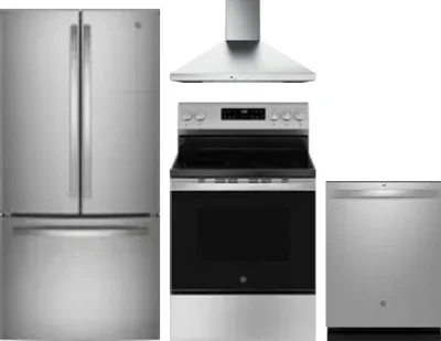 4 Piece Package Includes Refrigerator, Range, Hood And Dishwasher