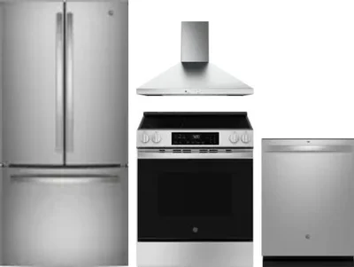4 Piece Package Includes Refrigerator, Range, Hood And Dishwasher