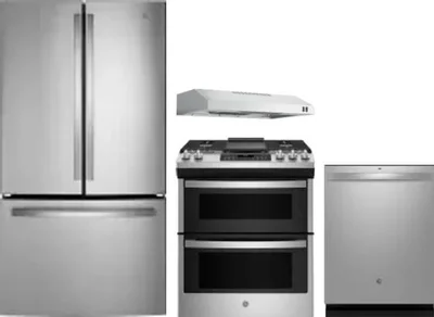 4 Piece Package Includes Refrigerator, Range, Hood And Dishwasher