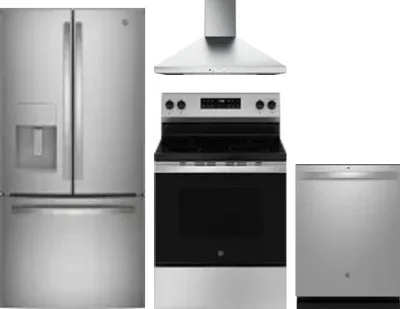 4 Piece Package Includes Refrigerator, Range, Hood And Dishwasher