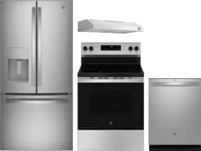 4 Piece Package Includes Refrigerator, Range, Hood And Dishwasher