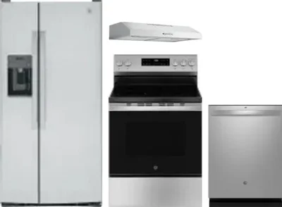 4 Piece Package Includes Refrigerator, Range, Hood And Dishwasher