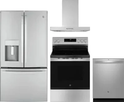 4 Piece Package Includes Refrigerator, Range, Hood And Dishwasher