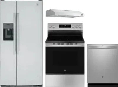 4 Piece Package Includes Refrigerator, Range, Hood And Dishwasher