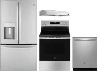 4 Piece Package Includes Refrigerator, Range, Hood And Dishwasher