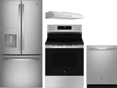 4 Piece Package Includes Refrigerator, Range, Hood And Dishwasher