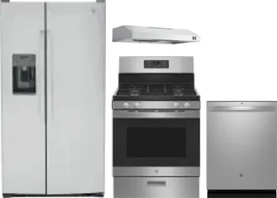 4 Piece Package Includes Refrigerator, Range, Hood And Dishwasher
