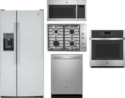 5 Piece Package Includes Refrigerator, Cooktop, Wall Oven, Microwave And Dishwasher