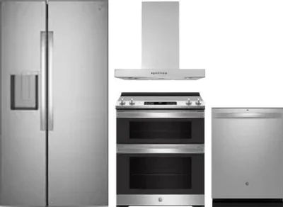 4 Piece Package Includes Refrigerator, Range, Hood And Dishwasher