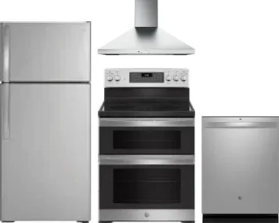 4 Piece Package Includes Refrigerator, Range, Hood And Dishwasher