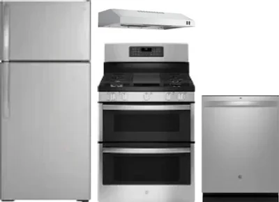 4 Piece Package Includes Refrigerator, Range, Hood And Dishwasher