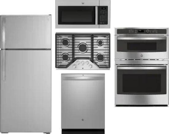 5 Piece Package Includes Refrigerator, Cooktop, Wall Oven, Microwave And Dishwasher