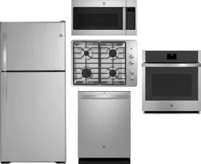5 Piece Package Includes Refrigerator, Cooktop, Wall Oven, Microwave And Dishwasher
