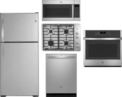 5 Piece Package Includes Refrigerator, Cooktop, Wall Oven, Microwave And Dishwasher