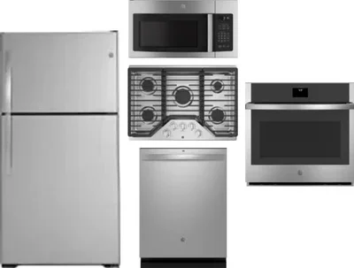 5 Piece Package Includes Refrigerator, Cooktop, Wall Oven, Microwave And Dishwasher