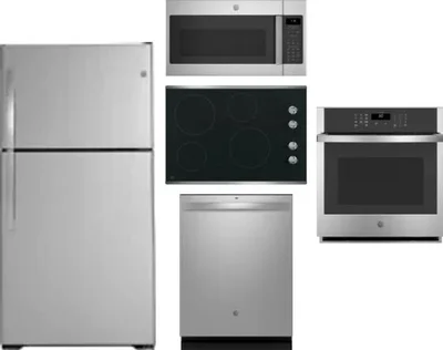 5 Piece Package Includes Refrigerator, Cooktop, Wall Oven, Microwave And Dishwasher