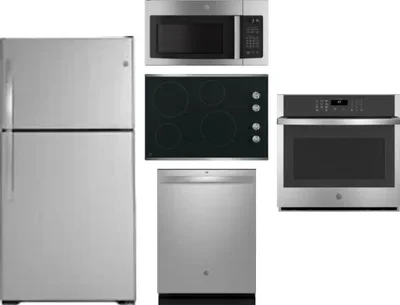 5 Piece Package Includes Refrigerator, Cooktop, Wall Oven, Microwave And Dishwasher