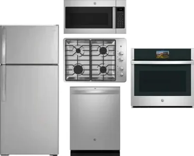 5 Piece Package Includes Refrigerator, Cooktop, Wall Oven, Microwave And Dishwasher