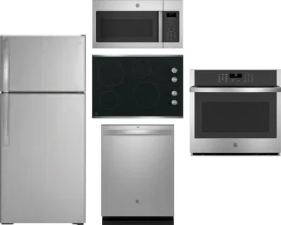 5 Piece Package Includes Refrigerator, Cooktop, Wall Oven, Microwave And Dishwasher