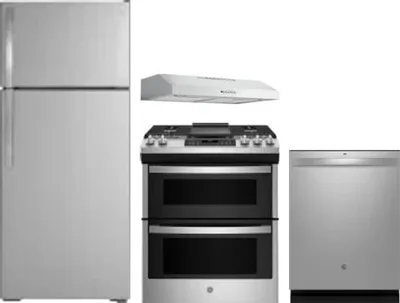 4 Piece Package Includes Refrigerator, Range, Hood And Dishwasher
