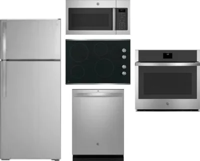 5 Piece Package Includes Refrigerator, Cooktop, Wall Oven, Microwave And Dishwasher