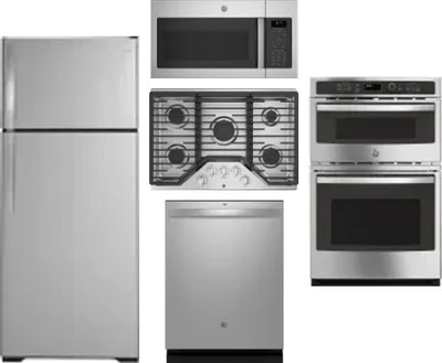 5 Piece Package Includes Refrigerator, Cooktop, Wall Oven, Microwave And Dishwasher