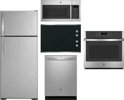5 Piece Package Includes Refrigerator, Cooktop, Wall Oven, Microwave And Dishwasher