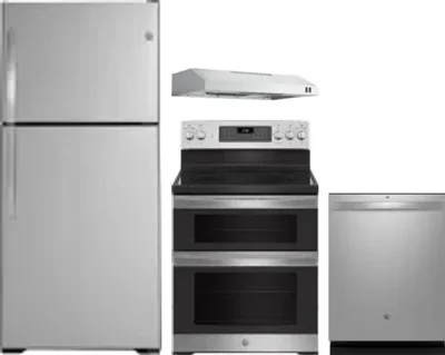4 Piece Package Includes Refrigerator, Range, Hood And Dishwasher