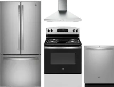 4 Piece Package Includes Refrigerator, Range, Hood And Dishwasher