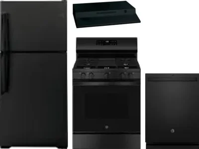 4 Piece Package Includes Refrigerator, Range, Hood And Dishwasher