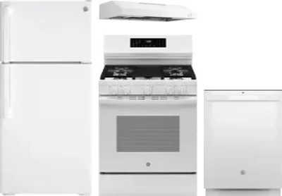 4 Piece Package Includes Refrigerator, Range, Hood And Dishwasher