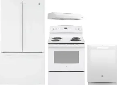 4 Piece Package Includes Refrigerator, Range, Hood And Dishwasher