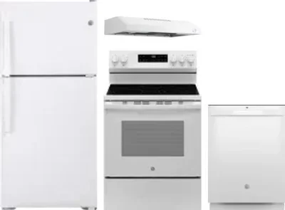 4 Piece Package Includes Refrigerator, Range, Hood And Dishwasher