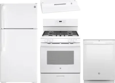 4 Piece Package Includes Refrigerator, Range, Hood And Dishwasher