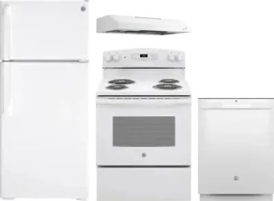 4 Piece Package Includes Refrigerator, Range, Hood And Dishwasher