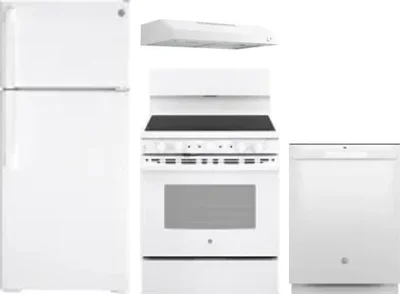 4 Piece Package Includes Refrigerator, Range, Hood And Dishwasher