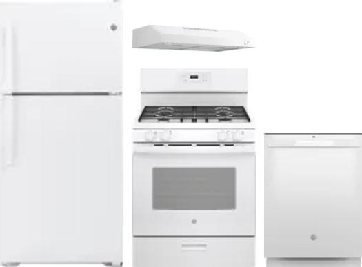 4 Piece Package Includes Refrigerator, Range, Hood And Dishwasher
