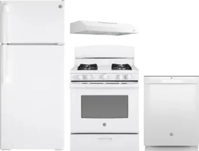 4 Piece Package Includes Refrigerator, Range, Hood And Dishwasher