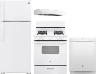 4 Piece Package Includes Refrigerator, Range, Hood And Dishwasher