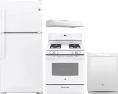 4 Piece Package Includes Refrigerator, Range, Hood And Dishwasher