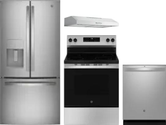 4 Piece Package Includes Refrigerator, Range, Hood And Dishwasher